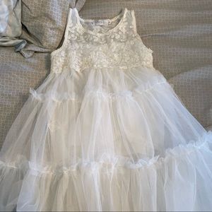 Girls cream lace dress